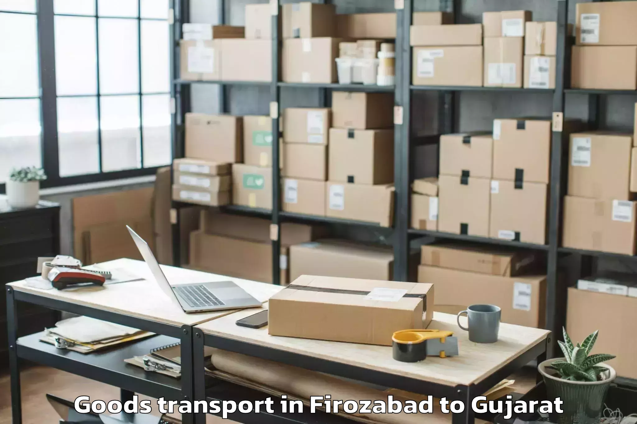 Quality Firozabad to Kotda Sangani Goods Transport